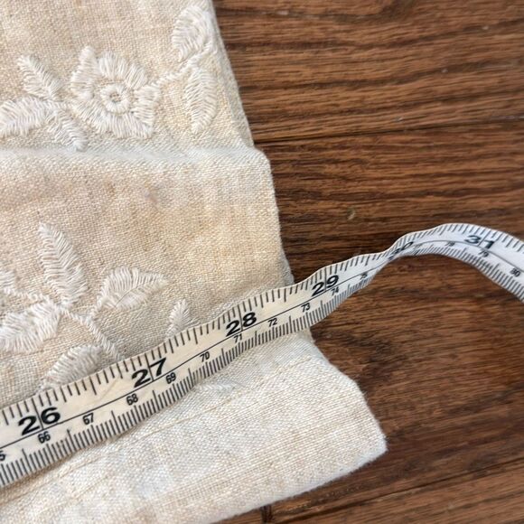 Abercrombie tan embroidered linen tank pant set medium/ large - Picture 6 of 15